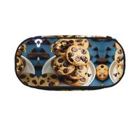 HJLUUFT Cookies Food Chocolate Chips Biscotti stampa Pencil Case Semplice Robusto Multifunzionale Matita Bag Ufficio Cancelleria Organizer