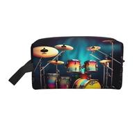 HJLUUFT Cool Drums Set di articoli da toeletta con stampa per uomo donna borsa organizer da viaggio per adulti porta stanza essenziale, bianco, Taglia unica
