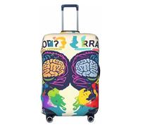 HJLUUFT Copertura per bagagli da viaggio con stampa a vantaggio del cervello sinistro e destro, protezione per valigia, lavabile, antigraffio, Nero , XL