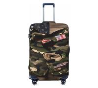 HJLUUFT Copertura per bagagli da viaggio con stampa bandiera americana della giungla copertura protettiva per valigie lavabile copertura per bagagli antigraffio, Nero , S