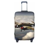 HJLUUFT Copertura per bagagli da viaggio con stampa di aeroplano della Seconda Guerra Mondiale della Seconda Guerra Mondiale, Copertura per bagagli lavabile antigraffio, Nero , M