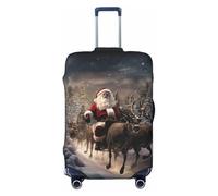 HJLUUFT Copertura per bagagli da viaggio con stampa di buon Natale, copertura protettiva per valigia, lavabile, antigraffio, Nero , L