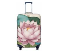 HJLUUFT Copertura per bagagli da viaggio con stampa di fiori di loto Namaste, copertura protettiva per valigia, lavabile, antigraffio, Nero , L