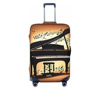 HJLUUFT Copertura per bagagli da viaggio con stampa di note musicali e violino per pianoforte, copertura protettiva per valigia, lavabile, antigraffio, Nero , M