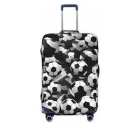 HJLUUFT Copertura per bagagli da viaggio con stampa di palloni da calcio, colore: bianco e nero, lavabile, antigraffio, Nero , S