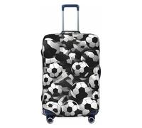 HJLUUFT Copertura per bagagli da viaggio con stampa di palloni da calcio, colore: bianco e nero, lavabile, antigraffio, Nero , M