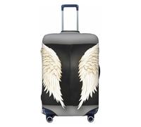 HJLUUFT Copertura per bagagli da viaggio con stampa di piume d'angelo, copertura protettiva per valigia, lavabile, antigraffio, Nero , L