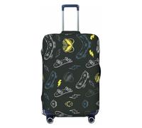 HJLUUFT Copertura per bagagli da viaggio con stampa di skateboard graffiti, copertura protettiva per valigia, lavabile, antigraffio, Nero , XL