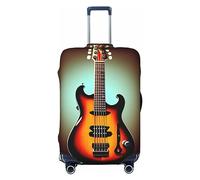 HJLUUFT Copertura per bagagli da viaggio con stampa di strumenti musicali per chitarra e basso, Nero , M