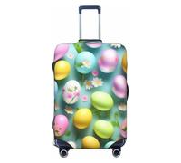 HJLUUFT Copertura per bagagli da viaggio con stampa Happy Easter Holiday Cover Protector valigia lavabile copertura per bagagli antigraffio, Nero , XL