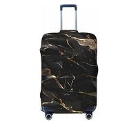 HJLUUFT Copertura per bagagli da viaggio con stampa marmorizzata nera e oro, copertura protettiva per valigia, lavabile, antigraffio, Nero , M
