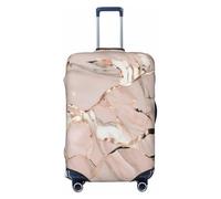 HJLUUFT Copertura per bagagli da viaggio con stampa marmorizzata oro rosa copertura protettiva per valigie lavabile copertura per bagagli antigraffio, Nero , XL