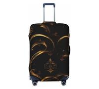 HJLUUFT Copertura per bagagli da viaggio con stampa oro nera e nera, copertura per valigia, lavabile, antigraffio, Nero , XL