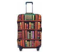 HJLUUFT Copertura per bagagli da viaggio con stampa per biblioteca, copertura per valigia, lavabile, antigraffio, Nero , L