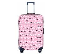 HJLUUFT Copertura per bagagli personalizzata con pecore bianche su sfondo rosa, protezione per valigie con design approvato TSA, adatta alla maggior parte delle valigie da 71,1 cm, bianco, Large