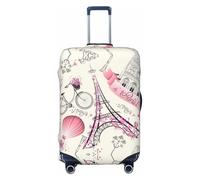 HJLUUFT Copertura per valigia con stampa Torre di Parigi e una bicicletta da viaggio, copertura protettiva per valigia, lavabile, antigraffio, Nero , L