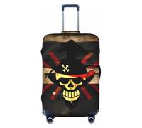 HJLUUFT Copertura per valigie con stampa bandiera pirata da viaggio, lavabile, antigraffio, Nero , S
