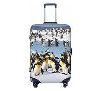 HJLUUFT Copertura per valigie con stampa di pinguino felice, protezione per valigia, lavabile, antigraffio, Nero , XL