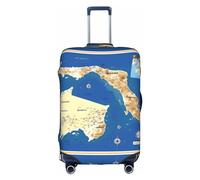 HJLUUFT Copertura protettiva per bagagli con stampa mappa della Grecia, protezione per valigie approvata TSA, design personalizzato per una facile identificazione, bianco, Small