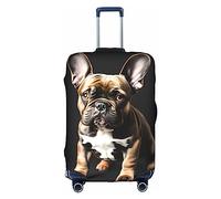 HJLUUFT Copribagagli personalizzato con orecchie lunghe con bulldog francese, protezione per valigia con design approvato TSA, si adatta alla maggior parte delle valigie da 71,1 cm, bianco, Medium