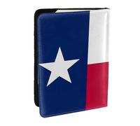 HJLUUFT Custodia per passaporto in pelle con stampa bandiera dello stato del Texas, custodia per passaporto con porta carte di credito, per donne e uomini, famiglia ID viaggio, Nero , Taglia unica