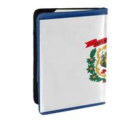 HJLUUFT Custodia per passaporto in pelle con stampa della bandiera del West Virginia dello Stato, custodia per passaporto con porta carte di credito, per donne e uomini, per la famiglia, da viaggio,