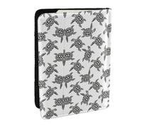 HJLUUFT Custodia per passaporto in pelle con stampa di tartarughe marine, custodia per passaporto con porta carte di credito, per donne e uomini, per la famiglia, da viaggio, Nero , Taglia unica