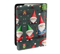 HJLUUFT Custodia per passaporto in pelle con stampa divertente di gnomi natalizi, custodia per passaporto con porta carte di credito, per donne e uomini, per la famiglia, da viaggio, Nero , Taglia