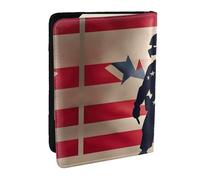 HJLUUFT Custodia per passaporto in pelle con stampa patriottica dei soldati militari statunitensi, custodia per passaporto con porta carte di credito, per donne e uomini, per la famiglia, da viaggio,