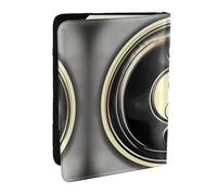 HJLUUFT Custodia per passaporto in pelle stampata con motivo Yin Yang, custodia per passaporto con porta carte di credito, per donne e uomini, per la famiglia, da viaggio, Nero , Taglia unica