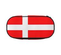 HJLUUFT Danimarca bandiera danese stampa matita astuccio semplice robusto multifunzionale astuccio ufficio cancelleria organizzatore
