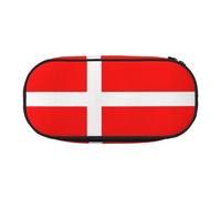 HJLUUFT Danimarca bandiera danese stampa matita astuccio semplice robusto multifunzionale astuccio ufficio cancelleria organizzatore