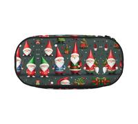 HJLUUFT Divertente astuccio per trucchi con stampa di gnomi natalizi, astuccio per matite e articoli di cancelleria, con cerniera
