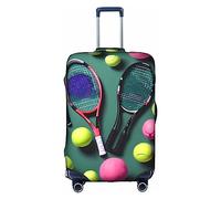 HJLUUFT Divertente copertura per bagagli per racchette da tennis e palline da tennis. Proteggi e personalizza la tua valigia con copertura approvata TSA, coperture per valigie per bagagli, bianco,