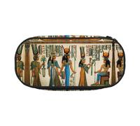 HJLUUFT Donne nell'antico Egitto stampa astuccio semplice robusto multifunzionale matita borsa ufficio cancelleria organizzatore