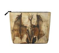 HJLUUFT Dragons from the archives - Trousse da viaggio per trucchi, borsa organizer per cosmetici, grande capacità, borsa da toilette per donne, nera, taglia unica, Nero , Taglia unica