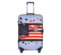 HJLUUFT Elegante copertura per bagagli con motivo fuochi d'artificio con bandiera americana 4 luglio, protegge e personalizza la tua valigia con copertura approvata TSA, coperture per valigie per