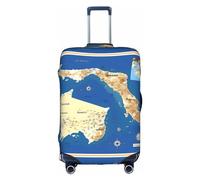 HJLUUFT Elegante copertura per bagagli con stampa mappa della Grecia - Proteggi e personalizza la tua valigia con copertura approvata TSA, coperture per valigie per bagagli, bianco, Small