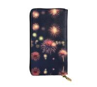HJLUUFT Esplosione Firework 3D Portafogli da donna, elegante portafoglio da donna, in finta pelle, cerniera in metallo, sottile e compatto, pochette da donna, nero, Taglia unica, classico