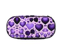 HJLUUFT Fashional - Astuccio per cosmetici con stampa a forma di cuore, colore: viola, con cerniera