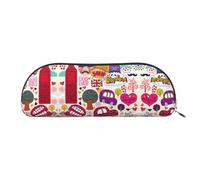 HJLUUFT Giornale scolastico in inglese semicircolare custodia - elegante astuccio e borsa per il trucco leggera adatta per ufficio, vita e viaggi, Argento, Taglia unica, Arte