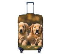 HJLUUFT Golden Retriever Cani Cuccioli Animali Stampa Bagagli Da Viaggio Copertura Valigie Copertura Protettiva Valigie Lavabile Copertura Bagagli Antigraffio, Nero , S