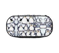 HJLUUFT Grazioso astuccio per matite con stampa di pinguini, semplice e robusto, multifunzionale, per cancelleria da ufficio