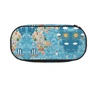 HJLUUFT Grecia Mappa stampa matita caso semplice robusto multifunzionale matita borsa ufficio cancelleria organizzatore