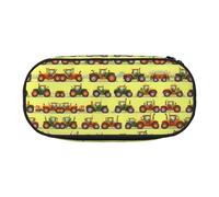 HJLUUFT Green Fields, astuccio per cosmetici con stampa a macchina agricola, astuccio per matite e articoli di cancelleria, con cerniera