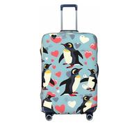 HJLUUFT I Love Penguins - Copertura protettiva per valigia, lavabile, antigraffio, Nero , M