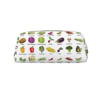 HJLUUFT Introduzione di varie verdure Premium Cross Grain Pencil Box & Makeup Bag - Versatile Storage per penne, cosmetici e altro ancora, Oro, Taglia unica, ARTE