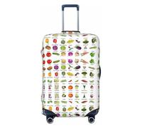 HJLUUFT Introduzione di Varie Verdure Stampa Viaggio Bagagli Copertura Valigia Copertura Protector Valigia Lavabile Baggage Covers Anti-Scratch, Nero , L