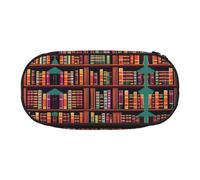 HJLUUFT Library Bookshelf stampa Pencil Case Semplice Robusto Multifunzionale Matita Bag Ufficio Cancelleria Organizer