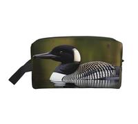 HJLUUFT Loon Nature - Borsa da toilette con stampa di uccellini, per uomini e donne, borsa organizer da viaggio per adulti, bianco, Taglia unica